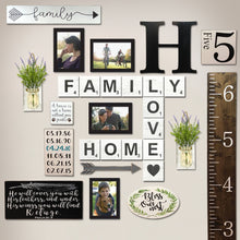 Load image into Gallery viewer, TenXVI Designs - Family Home Love White Decorative Square Wooden Letters 5&quot;x5&quot;