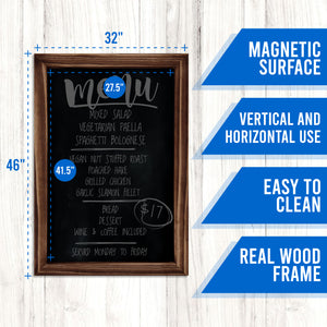 TenXVI Designs 32x46" Rustic Brown Chalkboard Sign