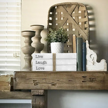 Load image into Gallery viewer, TenXVI Designs Decorative White Books, Set of 3 - Live Laugh Love