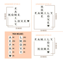 Load image into Gallery viewer, TenXVI Designs - Family Home Love White Decorative Square Wooden Letters 5&quot;x5&quot;