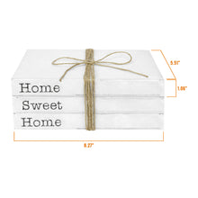 Load image into Gallery viewer, TenXVI Designs Decorative White Books, Set of 3 - Home Sweet Home Bead/Flower Bundle