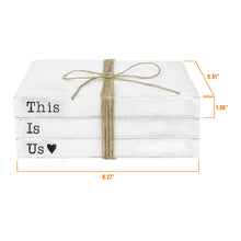 Load image into Gallery viewer, TenXVI Designs Decorative White Books, Set of 3 - This Is Us Bead/Flower Bundle