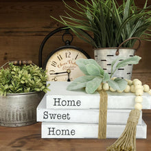 Load image into Gallery viewer, TenXVI Designs Decorative White Books, Set of 3 - Home Sweet Home Bead/Flower Bundle