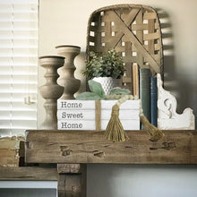 Load image into Gallery viewer, TenXVI Designs Decorative White Books, Set of 3 - Home Sweet Home Bead/Flower Bundle