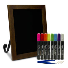 Load image into Gallery viewer, TenXVI Designs 11x13&quot; Vintage Espresso Chalkboard Sign and 8-Pack TenXVI Designs Vibrant Liquid Chalk Markers