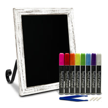 Load image into Gallery viewer, TenXVI Designs 11x13&quot; Rustic White Chalkboard Sign and 8-Pack TenXVI Designs Vibrant Liquid Chalk Markers