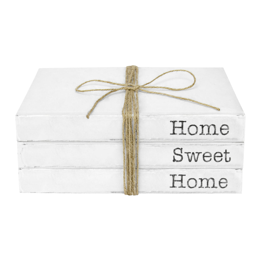 TenXVI Designs Decorative White Books, Set of 3 - Home Sweet Home