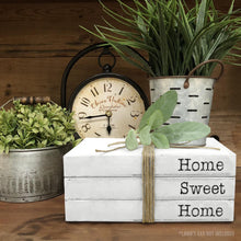 Load image into Gallery viewer, TenXVI Designs Decorative White Books, Set of 3 - Home Sweet Home