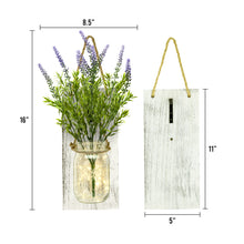 Load image into Gallery viewer, TenXVI Designs Rustic White Mason Jar Sconces with Lavender