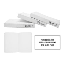 Load image into Gallery viewer, TenXVI Designs Decorative White Books, Set of 3 - Home Sweet Home
