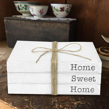 Load image into Gallery viewer, TenXVI Designs Decorative White Books, Set of 3 - Home Sweet Home